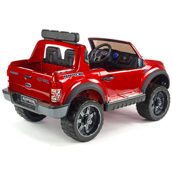 Dvoumístné licenční elektrické autíčko Ford Raptor s 2.4G ovladačem a maxi výbavou, VÍNOVÉ LAKOVANÉ